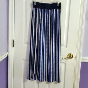 Venus Retro Y2K Striped Flowy A-Line Nautical Beachy Summer Maxi Skirt L